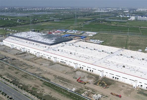 2019年7月航拍的特斯拉上海超級工廠，工程建設(shè)已基本完成