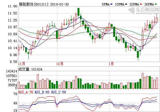 駱駝股份股價(jià)走勢圖