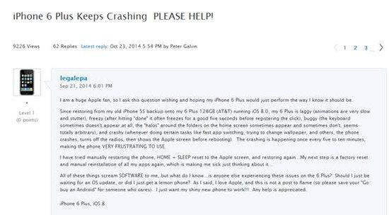 土豪版iPhone 6 Plus罷工？或因應用裝太多