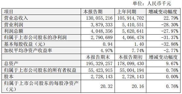 比亞迪2018年度主要財務數據和指標