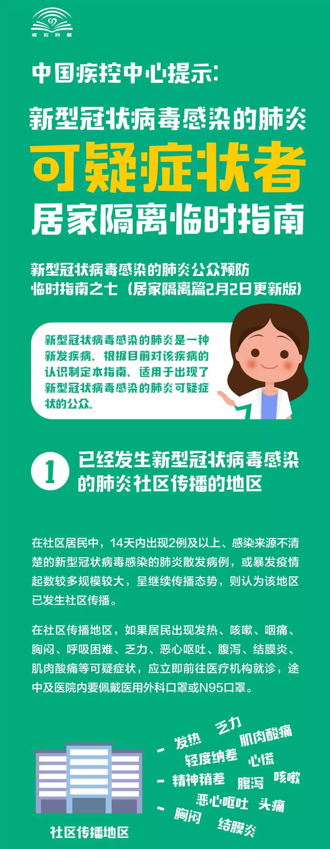 中國(guó)疾控中心提示：可疑癥狀者的居家隔離怎么做？