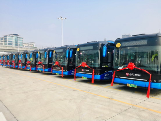 領(lǐng)航新時(shí)代綠色公交 首批全新比亞迪純電動(dòng)客車投運(yùn)深圳