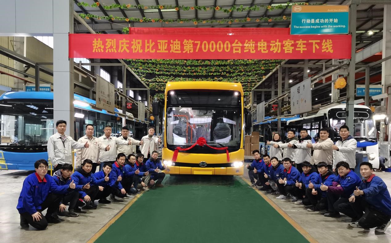 乘風破浪 繼往開來  比亞迪全球第70000輛純電動客車下線！