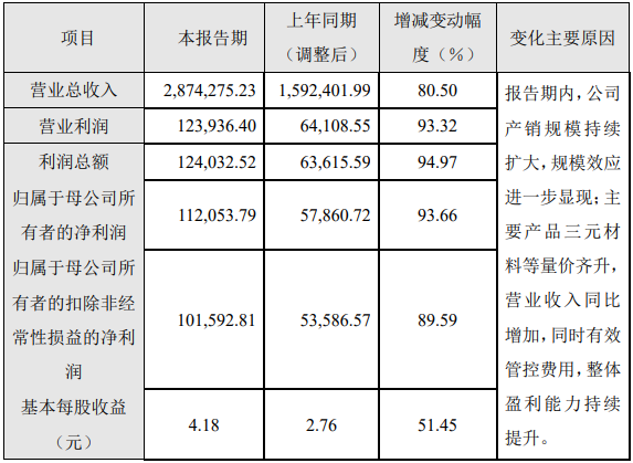 廈鎢新能2022年主要財務指標以及變動原因分析 廈鎢新能2022年主要財務指標以及變動原因分析